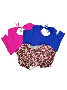 Long Sleeve Swim Shirt Rash Guard Bundle Of 3 Wild Fable Sz XL Blue Pink Brown G